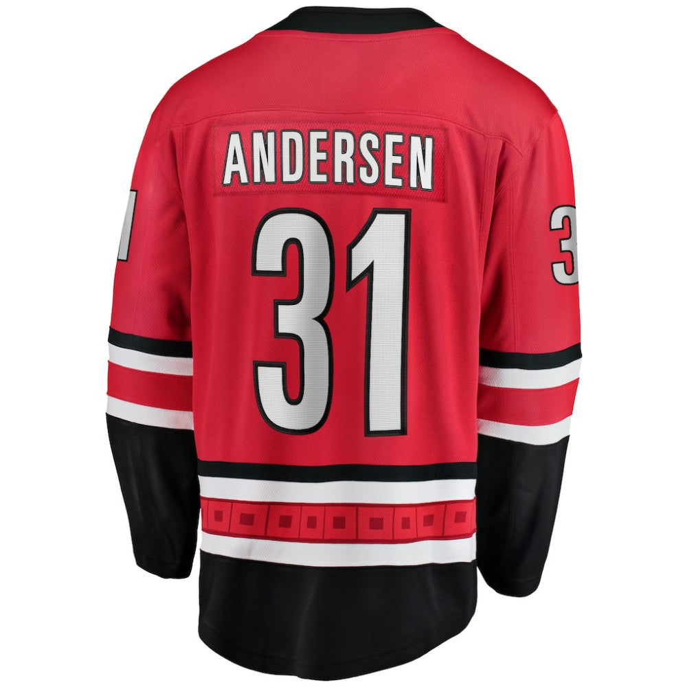 Frederik Andersen Carolina Hurricanes Fanatics Alternate Breakaway Player Jersey - Red Jerseys