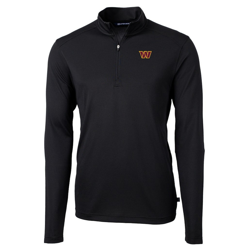 Washington Commanders Cutter & Buck Virtue Eco Pique Half-Zip Pullover Jacket - Black on sale