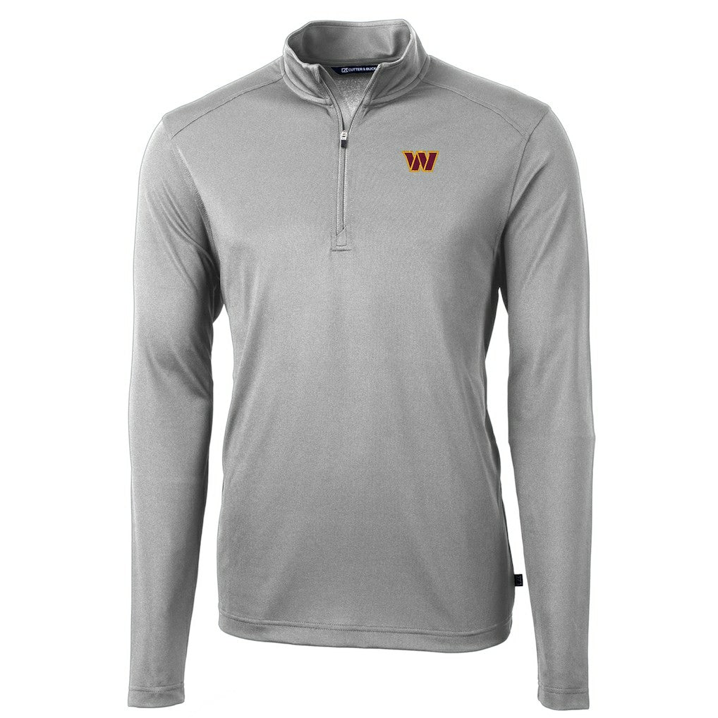 Washington Commanders Cutter & Buck Virtue Eco Pique Half-Zip Pullover Jacket - Gray outlet