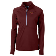 Washington Commanders Cutter & Buck Women's Adapt Eco Knit Stretch Half-Zip Pullover Jacket - Burgundy cheap