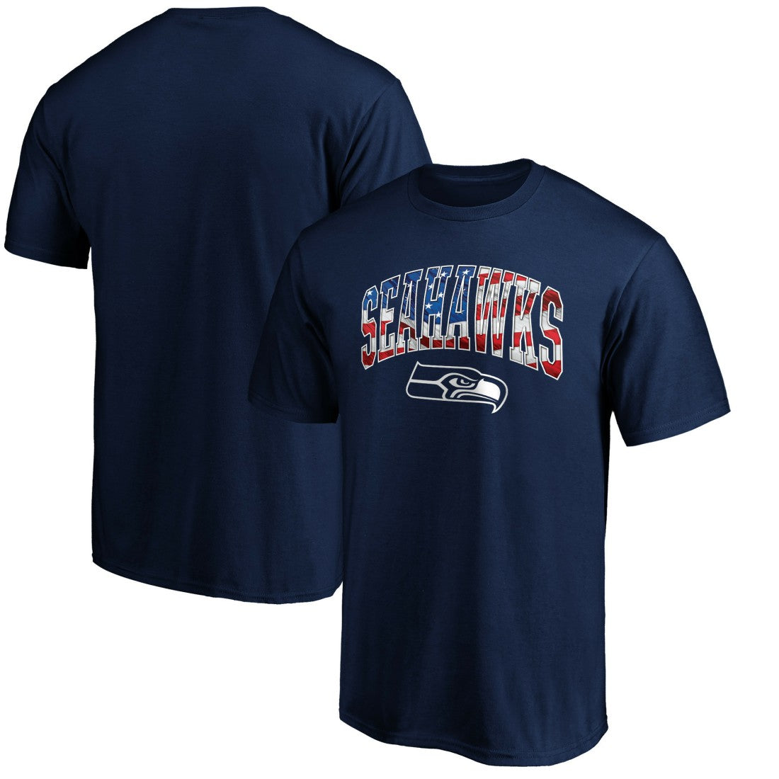 Seattle Seahawks Banner Wave Logo T-Shirt - College Navy sale