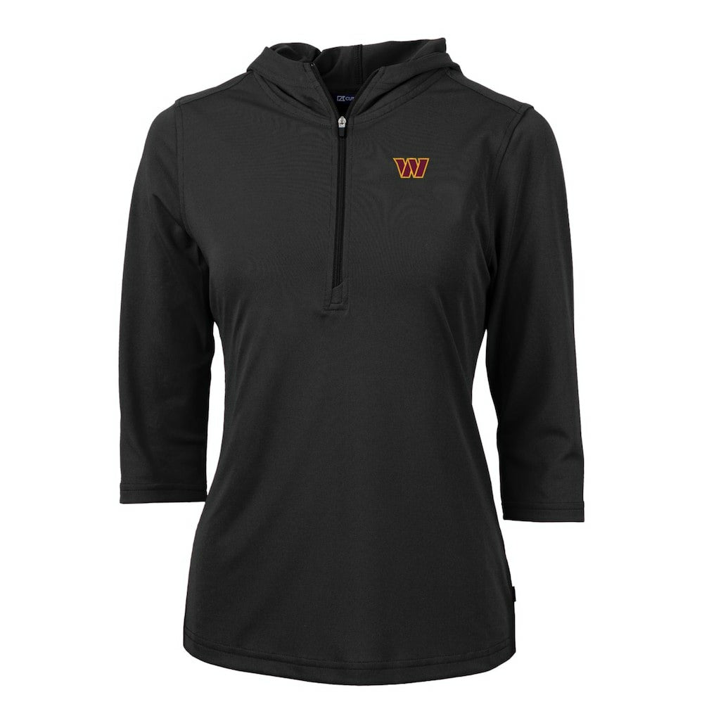 Washington Commanders Cutter & Buck Women's Virtue Eco Pique Half-Zip Pullover Hoodie - Black online
