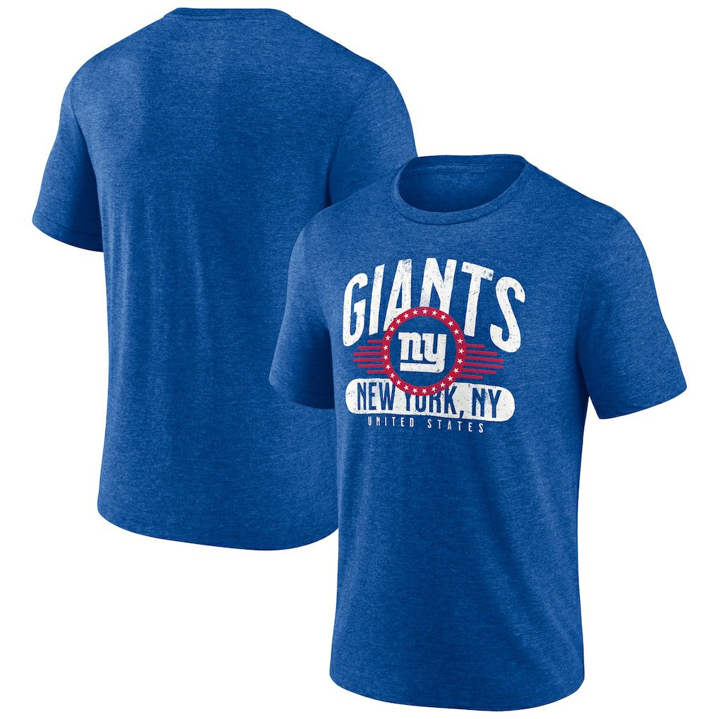 New York Giants Badge of Honor Tri-Blend T-Shirt - Royal discount