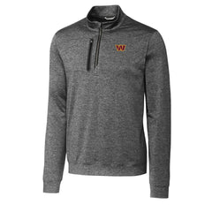 Washington Commanders Cutter & Buck Big & Tall Stealth Heathered Quarter-Zip Pullover Jacket - Charcoal for sale