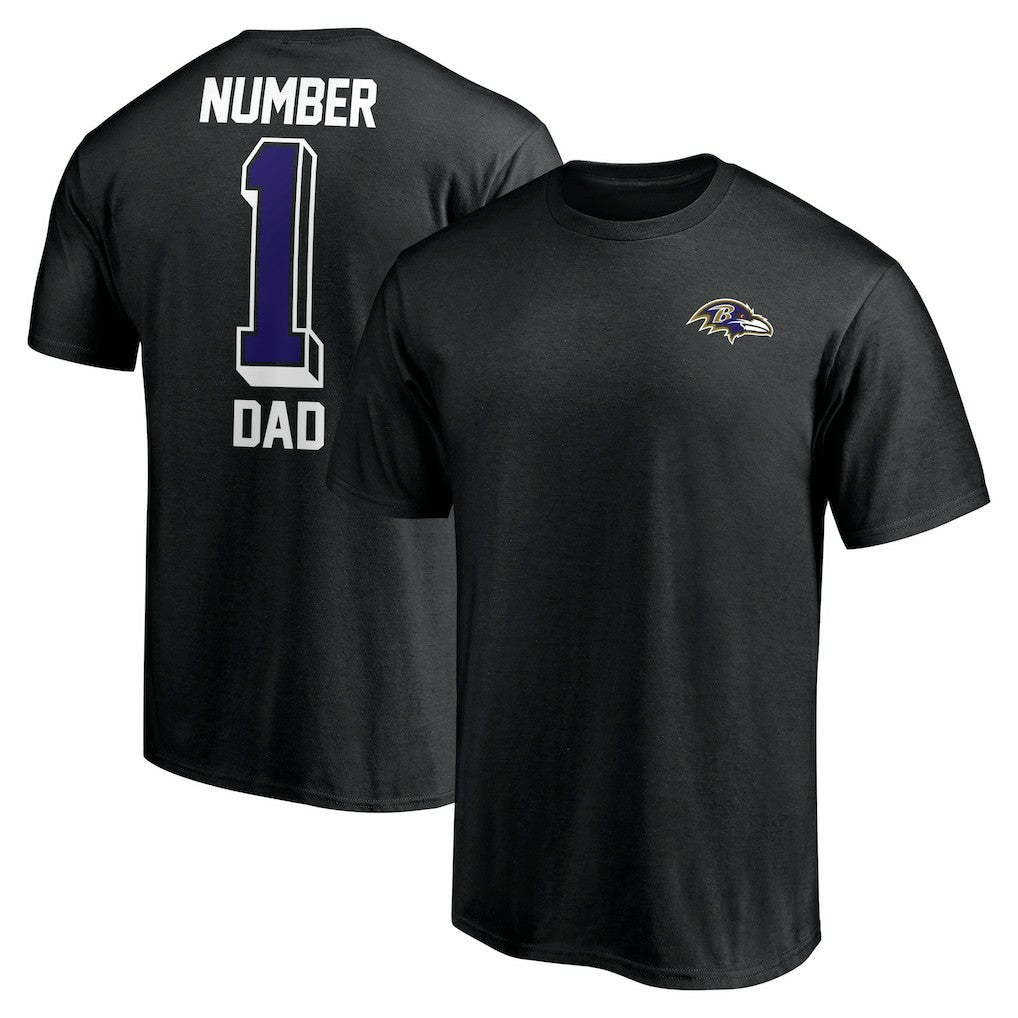 Baltimore Ravens Number One Dad T-Shirt - Black for sale