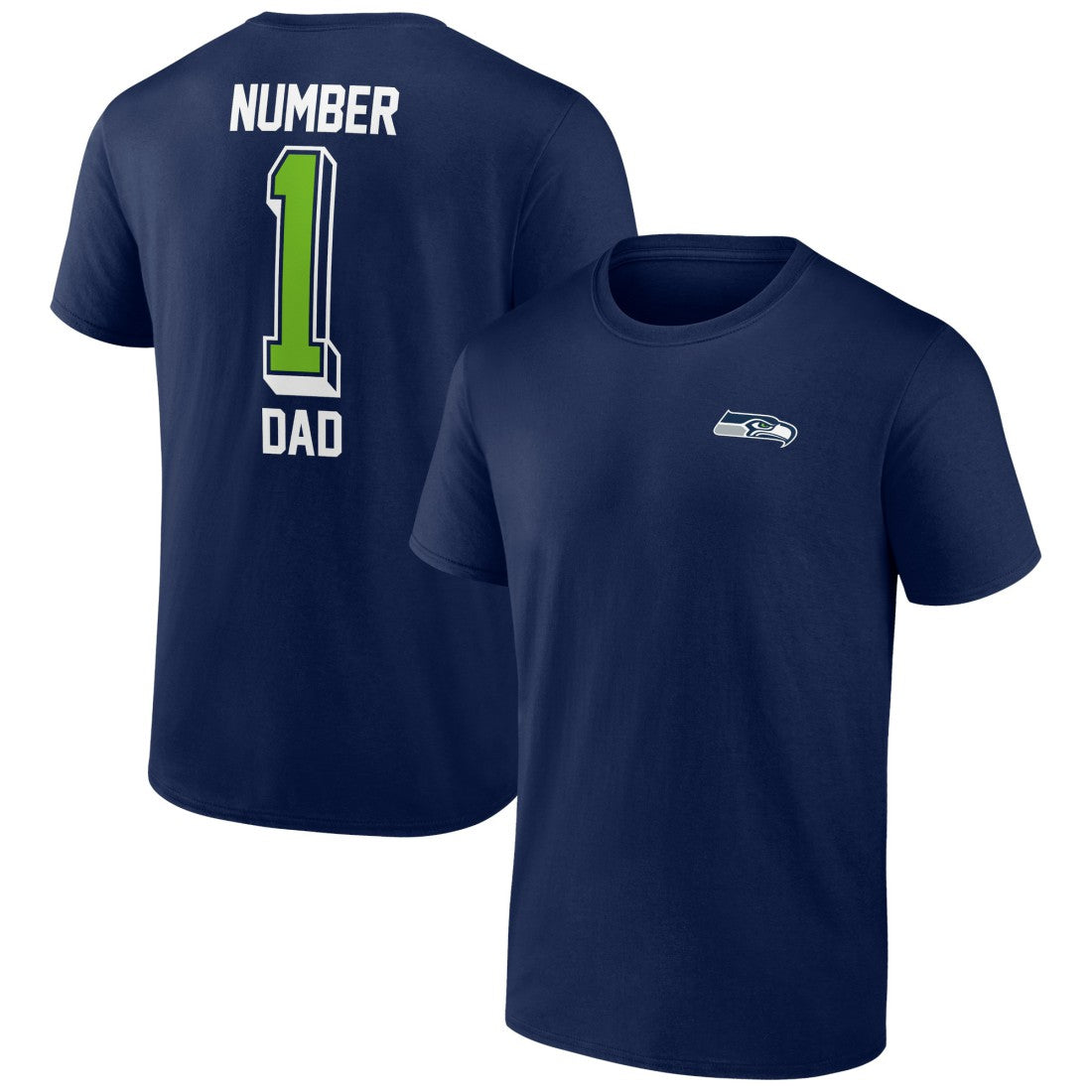 Seattle Seahawks Number One Dad T-Shirt - College Navy sale