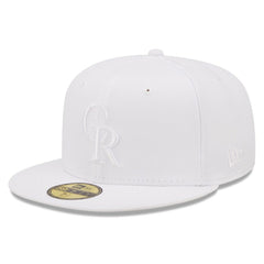 Colorado Rockies White on White 59FIFTY Fitted Hat