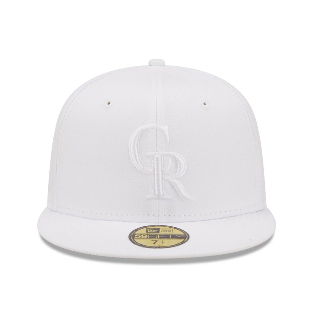 Colorado Rockies White on White 59FIFTY Fitted Hat
