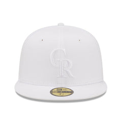 Colorado Rockies White on White 59FIFTY Fitted Hat