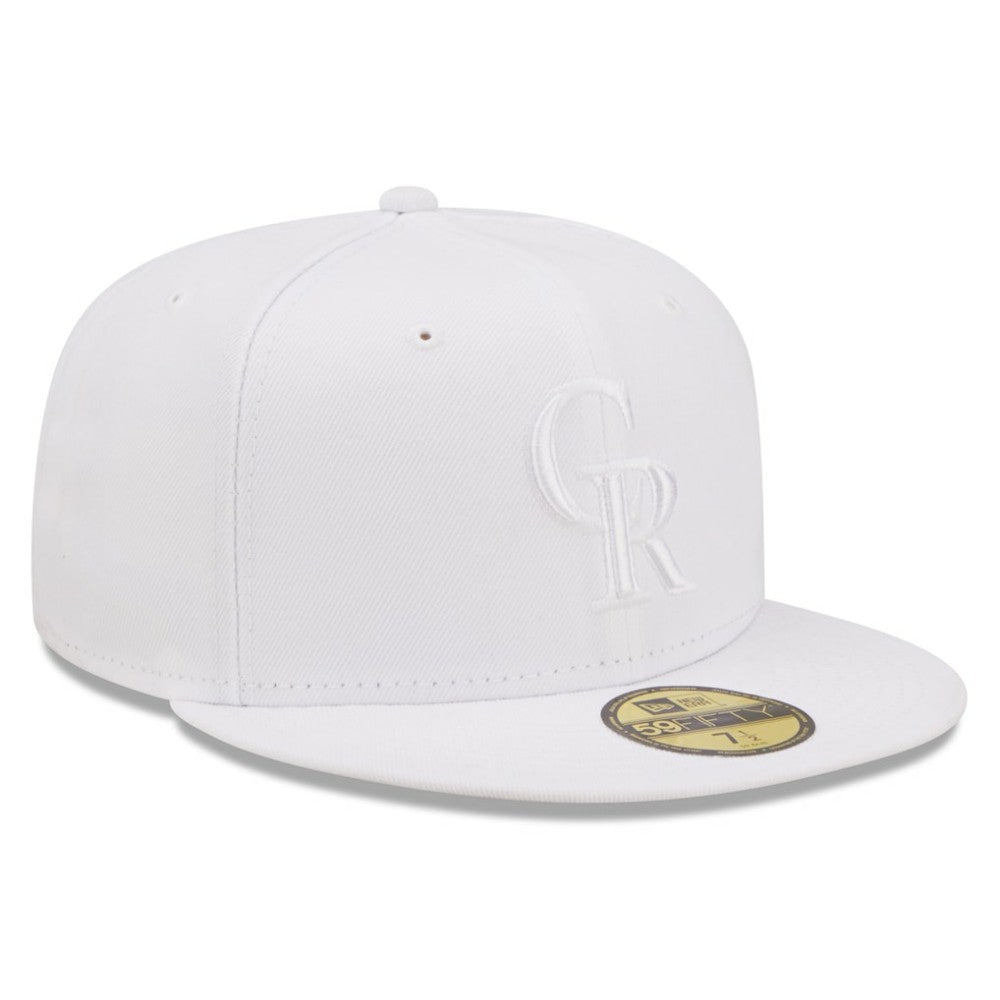 Colorado Rockies White on White 59FIFTY Fitted Hat