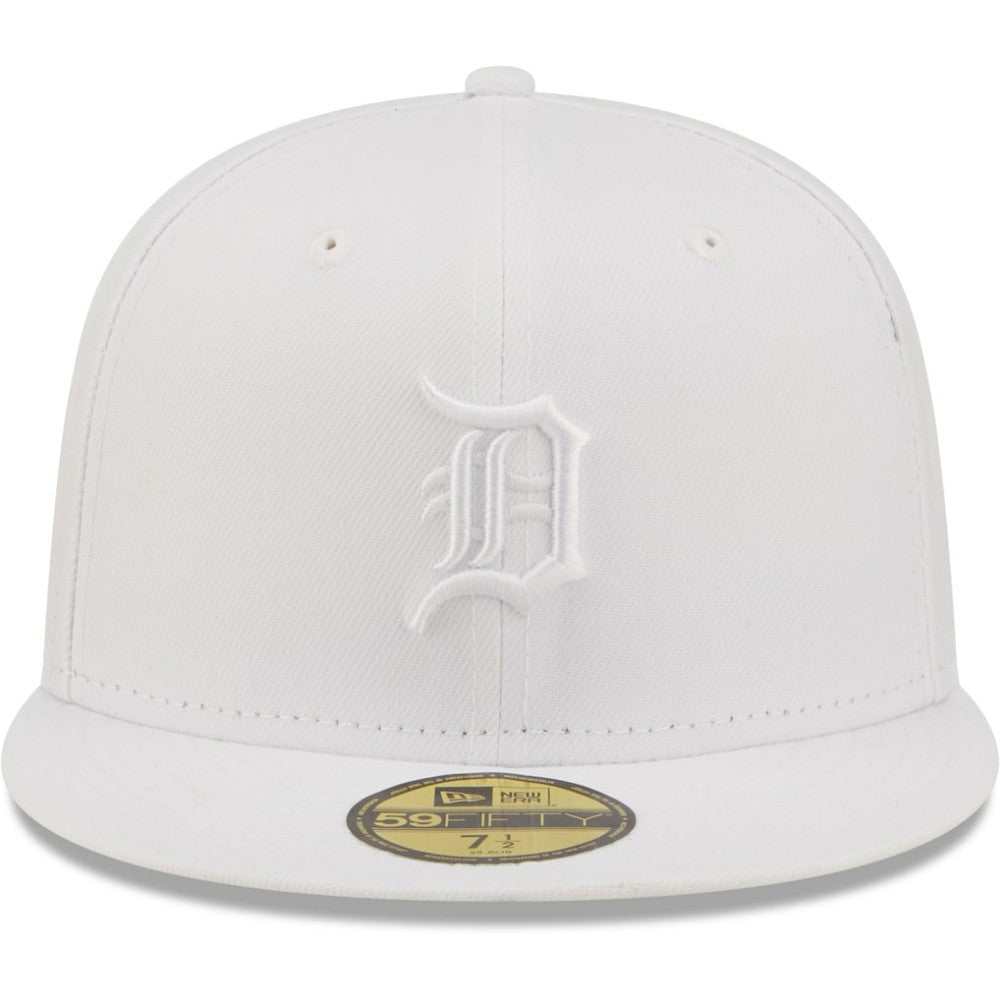 Detroit Tigers White on White 59FIFTY Fitted Hat