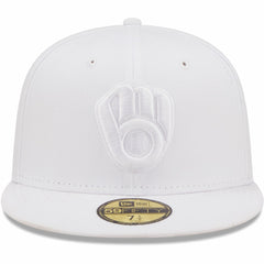 Milwaukee Brewers White on White 59FIFTY Fitted Hat