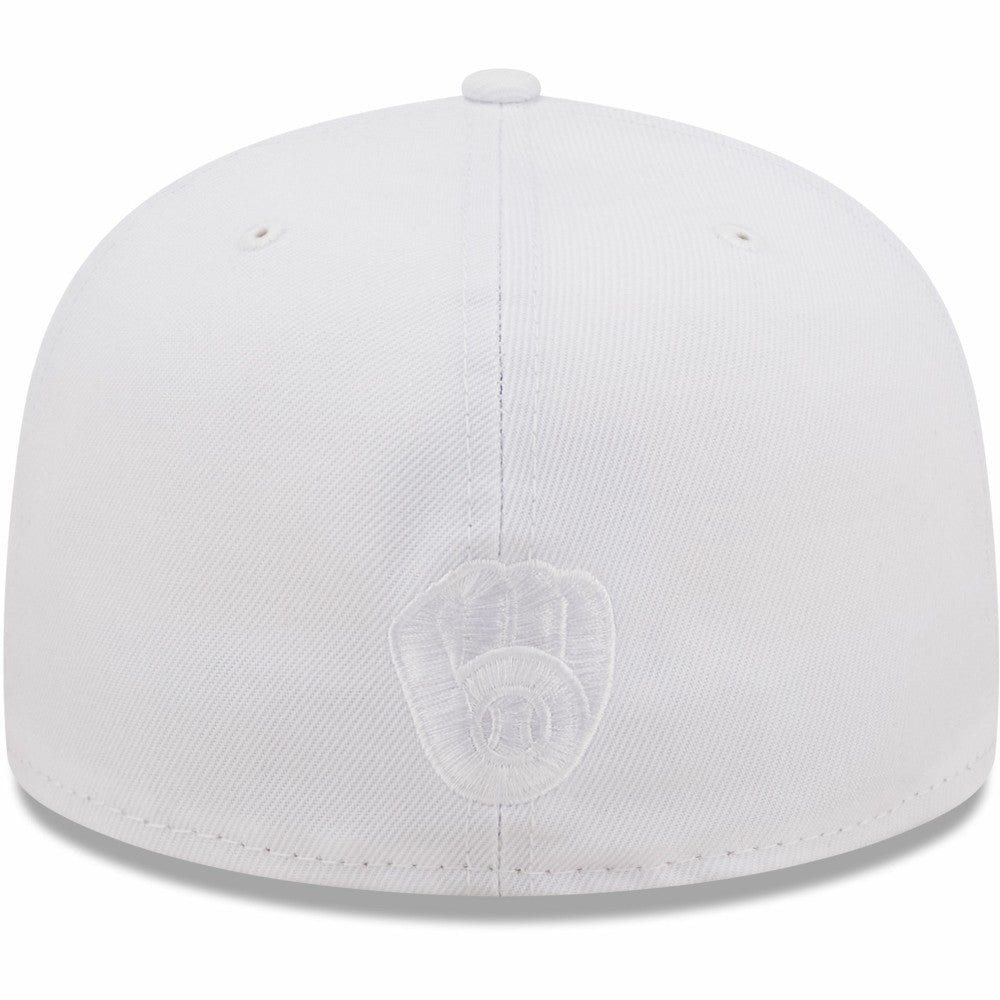 Milwaukee Brewers White on White 59FIFTY Fitted Hat