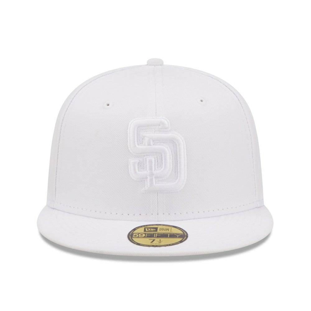 San Diego Padres White on White 59FIFTY Fitted Hat