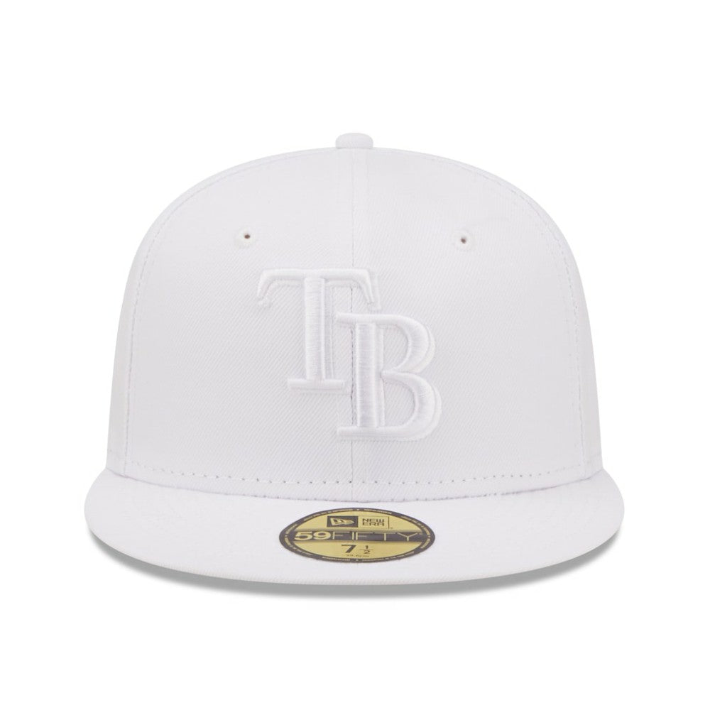 Tampa Bay Rays White on White 59FIFTY Fitted Hat