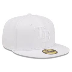 Tampa Bay Rays White on White 59FIFTY Fitted Hat