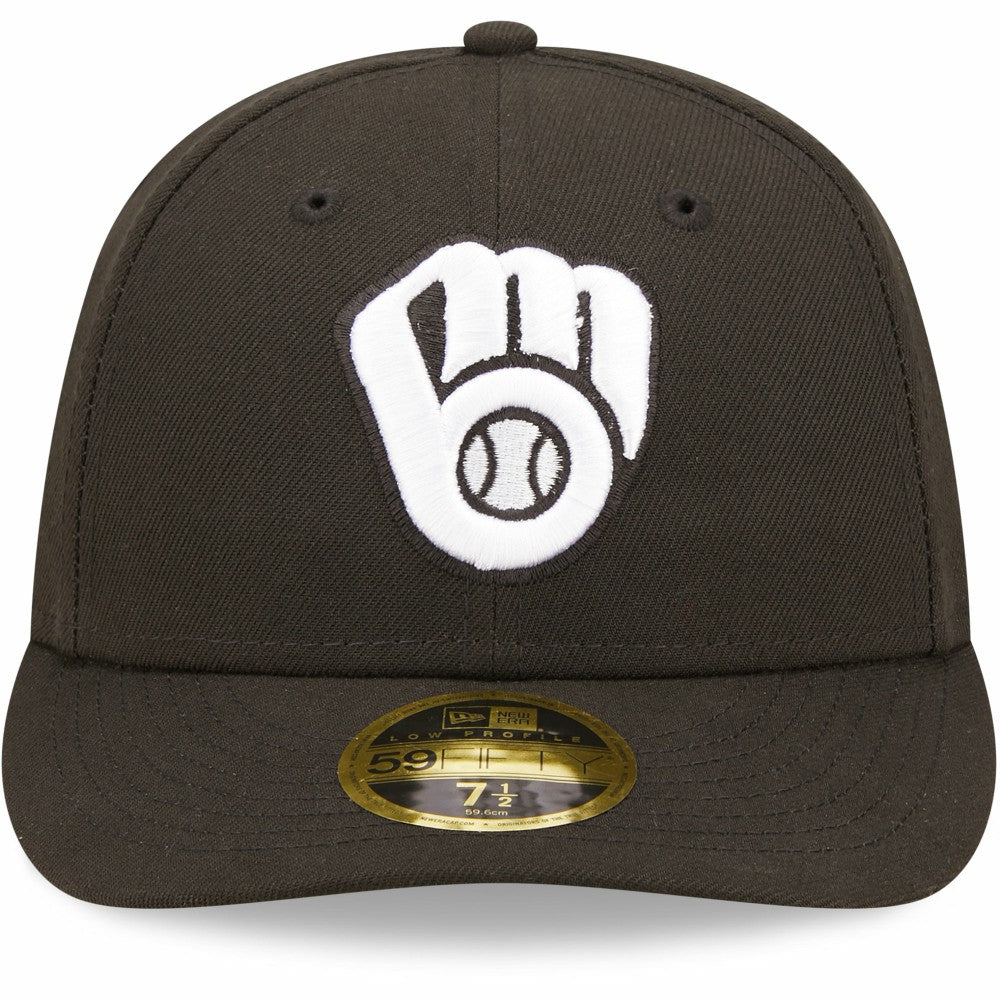 Milwaukee Brewers Black & White Low Profile 59FIFTY Fitted Hat