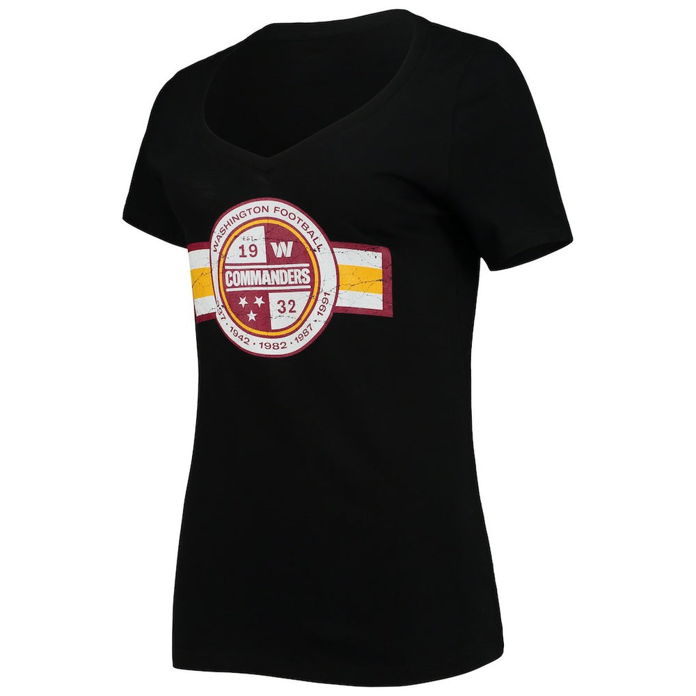 Washington Commanders New Era Women's V-Neck T-Shirt - Black discount