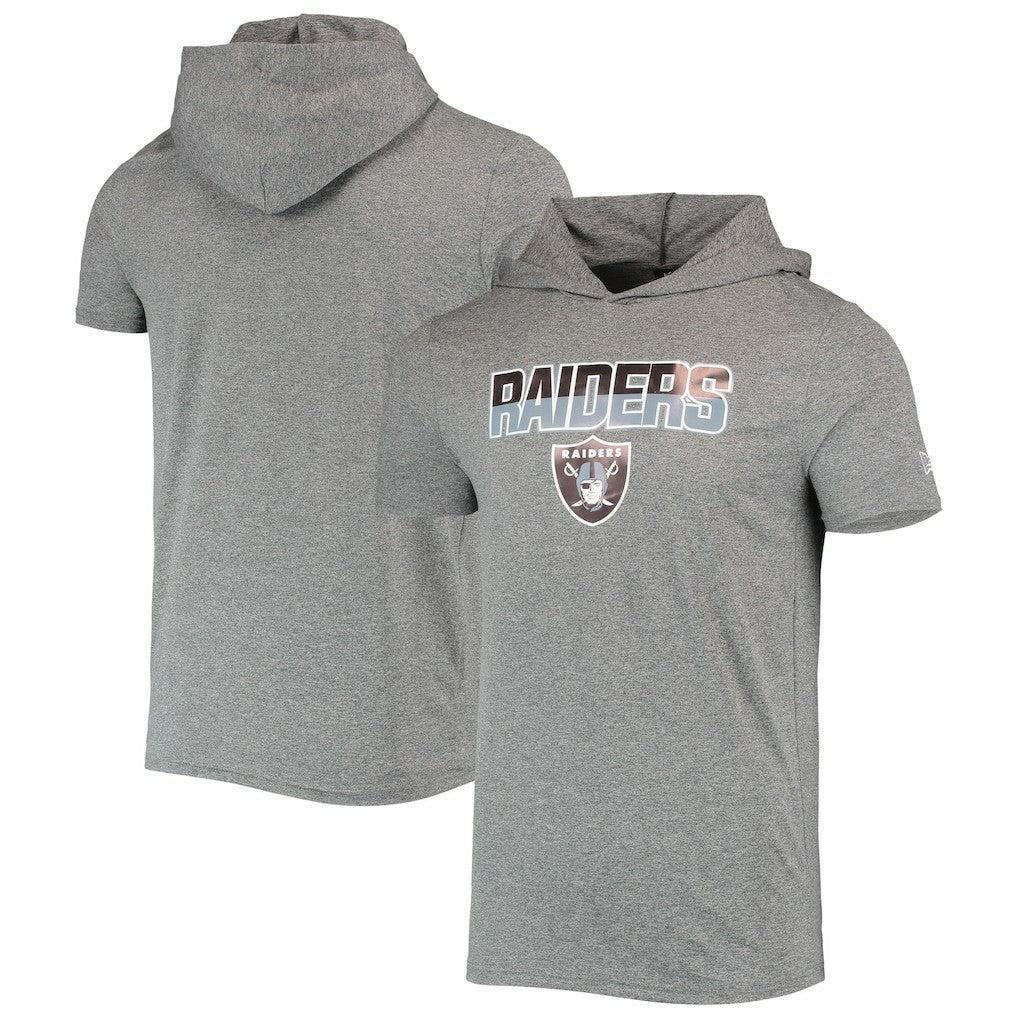 Las Vegas Raiders New Era Team Brushed Hoodie T-Shirt - Heathered Gray online