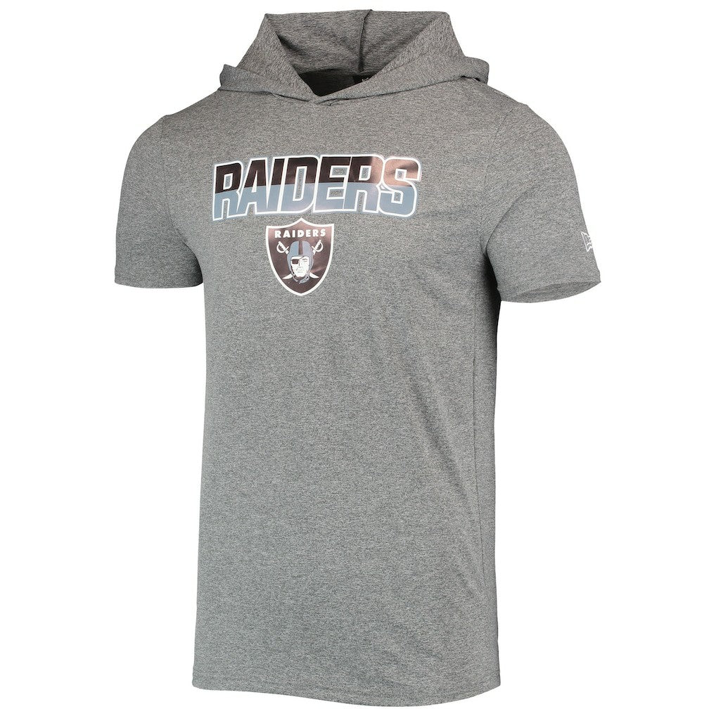 Las Vegas Raiders New Era Team Brushed Hoodie T-Shirt - Heathered Gray online