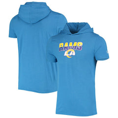 Los Angeles Rams New Era Team Brushed Hoodie T-Shirt - Heathered Blue on sale