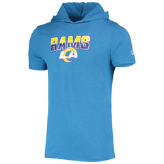 Los Angeles Rams New Era Team Brushed Hoodie T-Shirt - Heathered Blue on sale