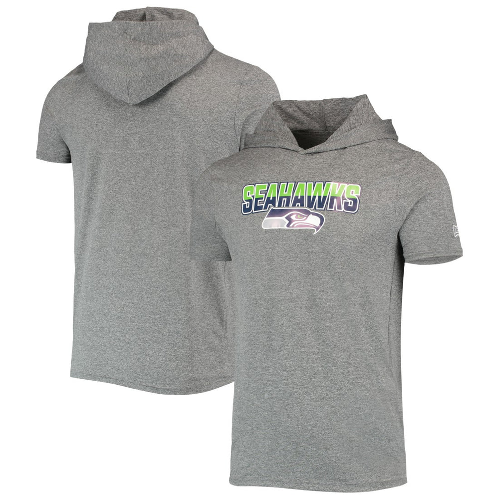 Seattle Seahawks New Era Team Brushed Hoodie T-Shirt - Heathered Gray for sale