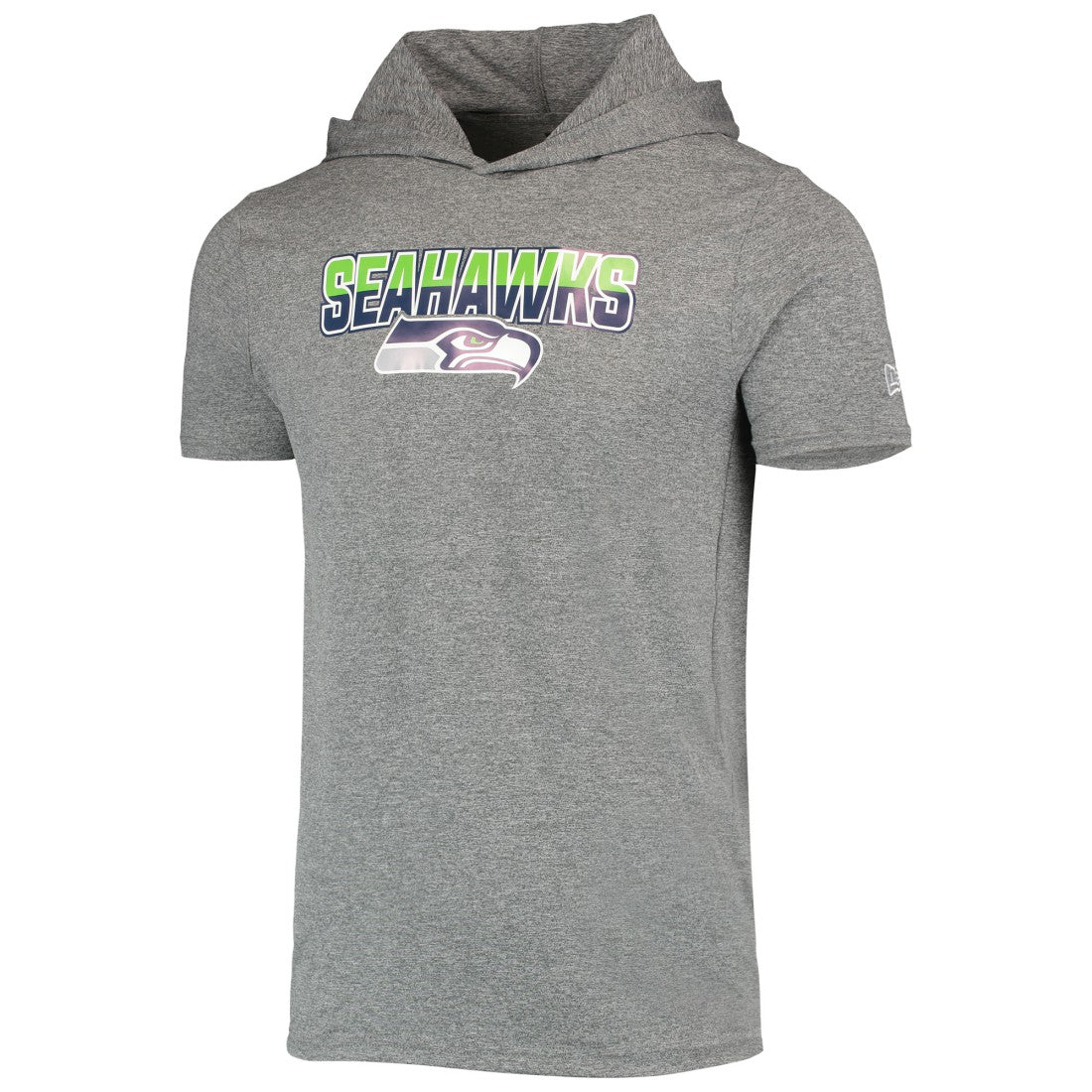 Seattle Seahawks New Era Team Brushed Hoodie T-Shirt - Heathered Gray for sale