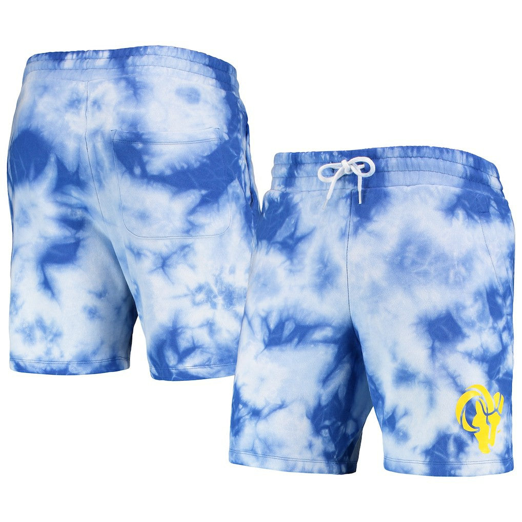 Los Angeles Rams New Era Tie-Dye Shorts - Royal on sale