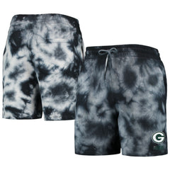 Green Bay Packers New Era Tie-Dye Shorts - Black on sale