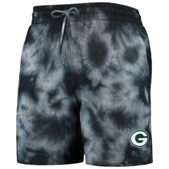 Green Bay Packers New Era Tie-Dye Shorts - Black on sale