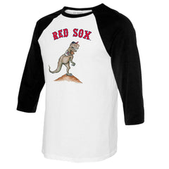 Boston Red Sox Tiny Turnip Youth TT Rex Raglan 3/4 Sleeve T-Shirt White/Black