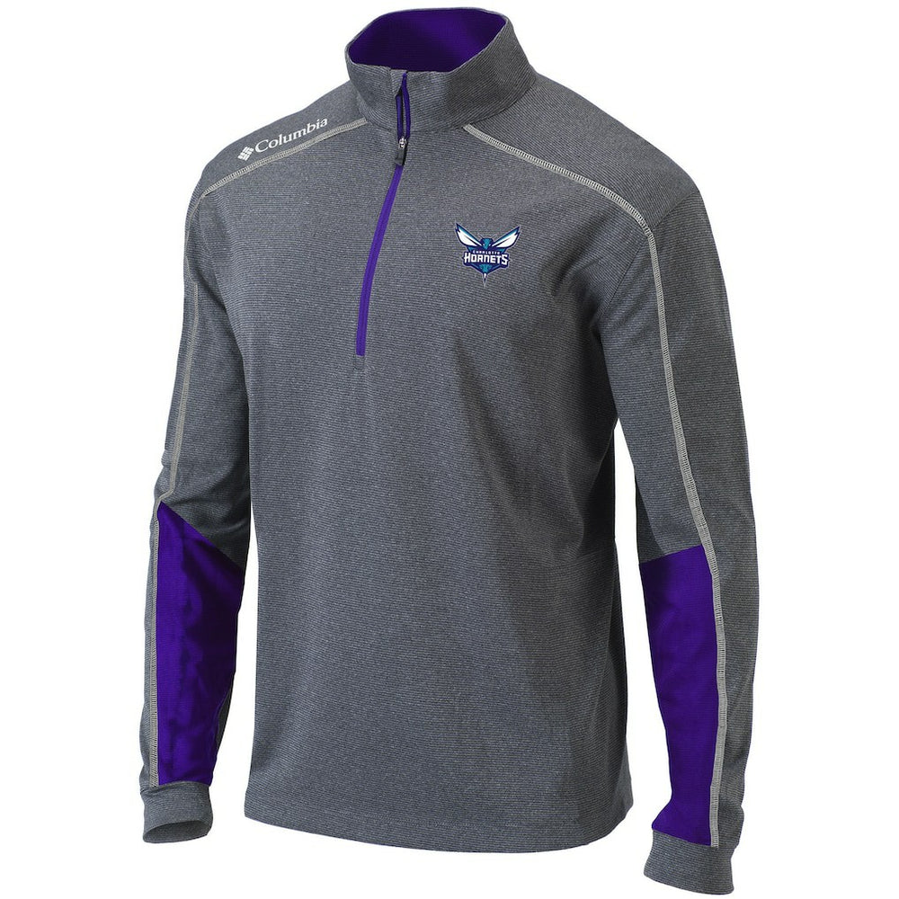 Charlotte Hornets Omni-Wick Shotgun 2.0 Quarter-Zip Pullover Top - Heathered Gray/Purple for sale