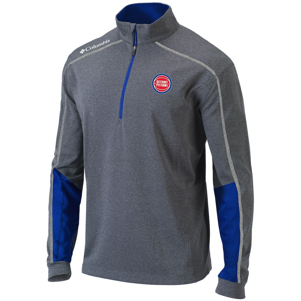Detroit Pistons Omni-Wick Shotgun 2.0 Quarter-Zip Pullover Top sale - Heathered Gray/Blue cheap
