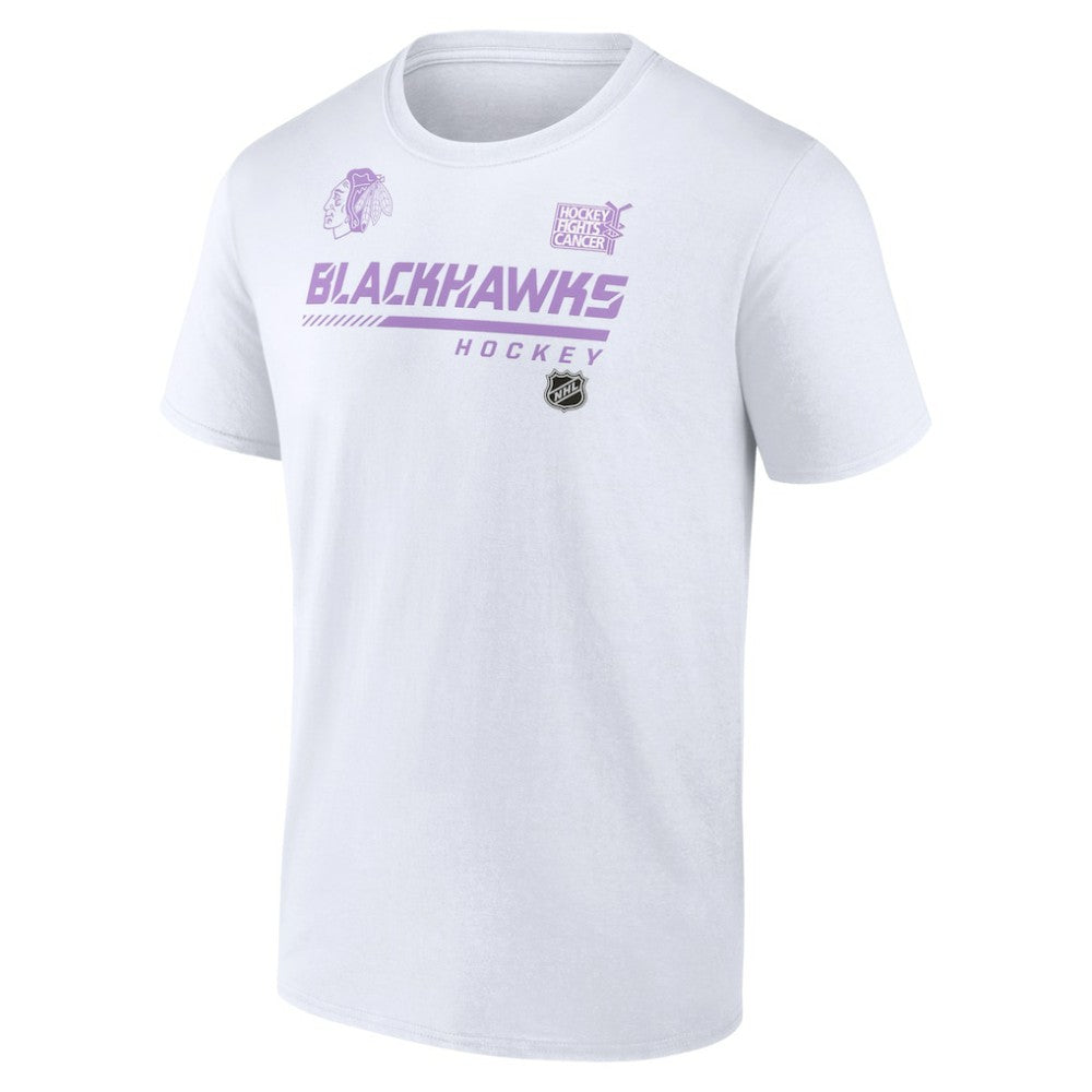 Chicago Blackhawks NHL Hockey Fights Cancer T-Shirt - White T-shirts