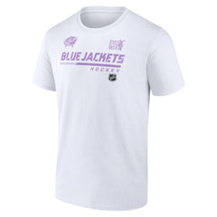 Columbus Blue Jackets NHL Hockey Fights Cancer T-Shirt - White T-shirts