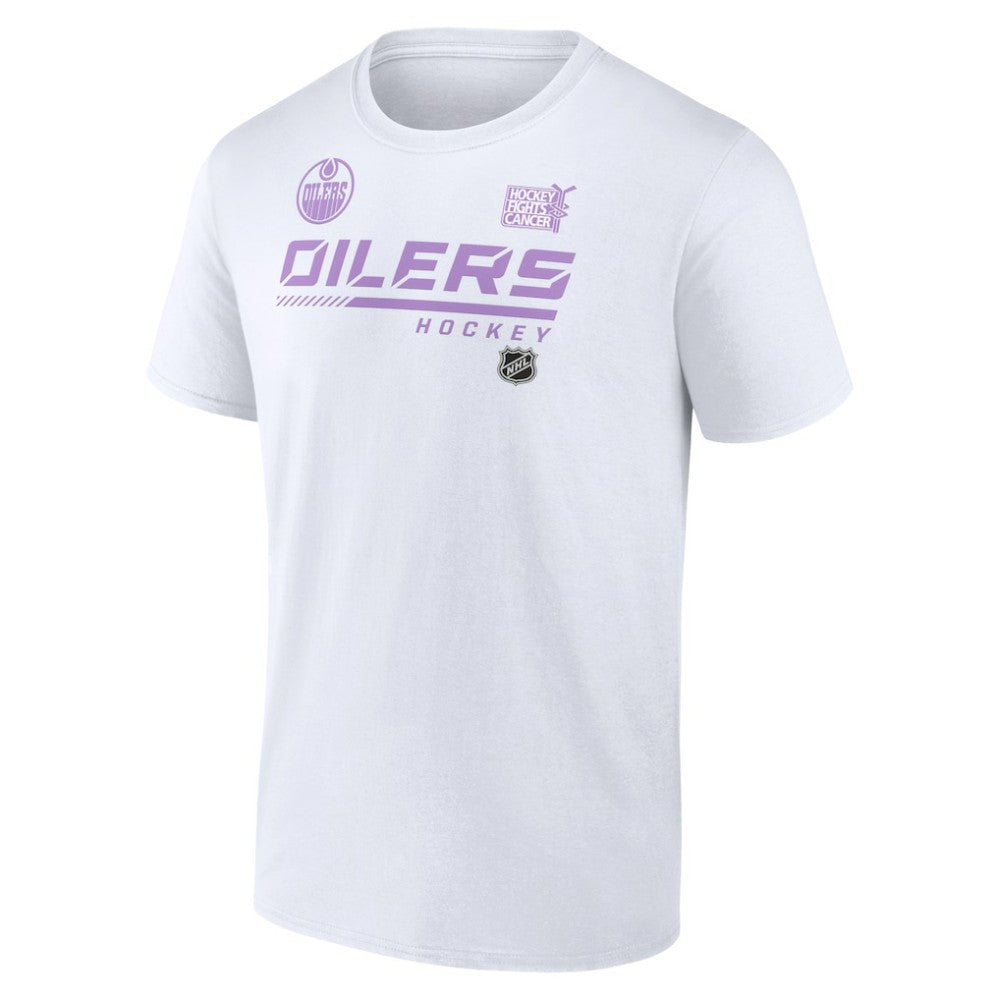 Edmonton Oilers NHL Hockey Fights Cancer T-Shirt - White T-shirts