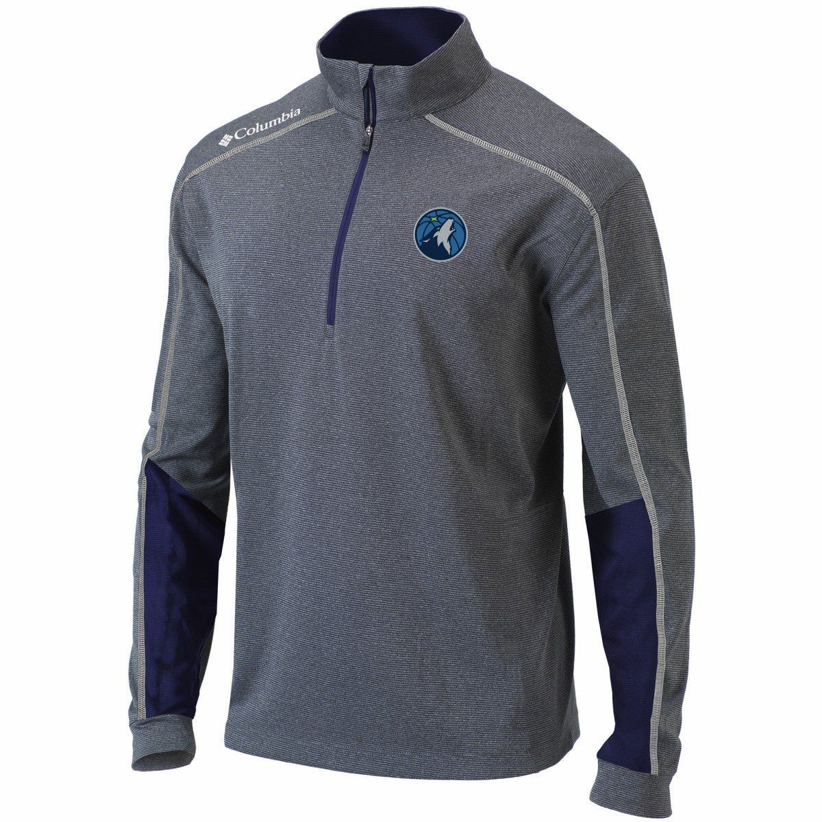 Minnesota Timberwolves Omni-Wick Shotgun 2.0 Quarter-Zip Pullover Top - Heathered Gray/Navy outlet