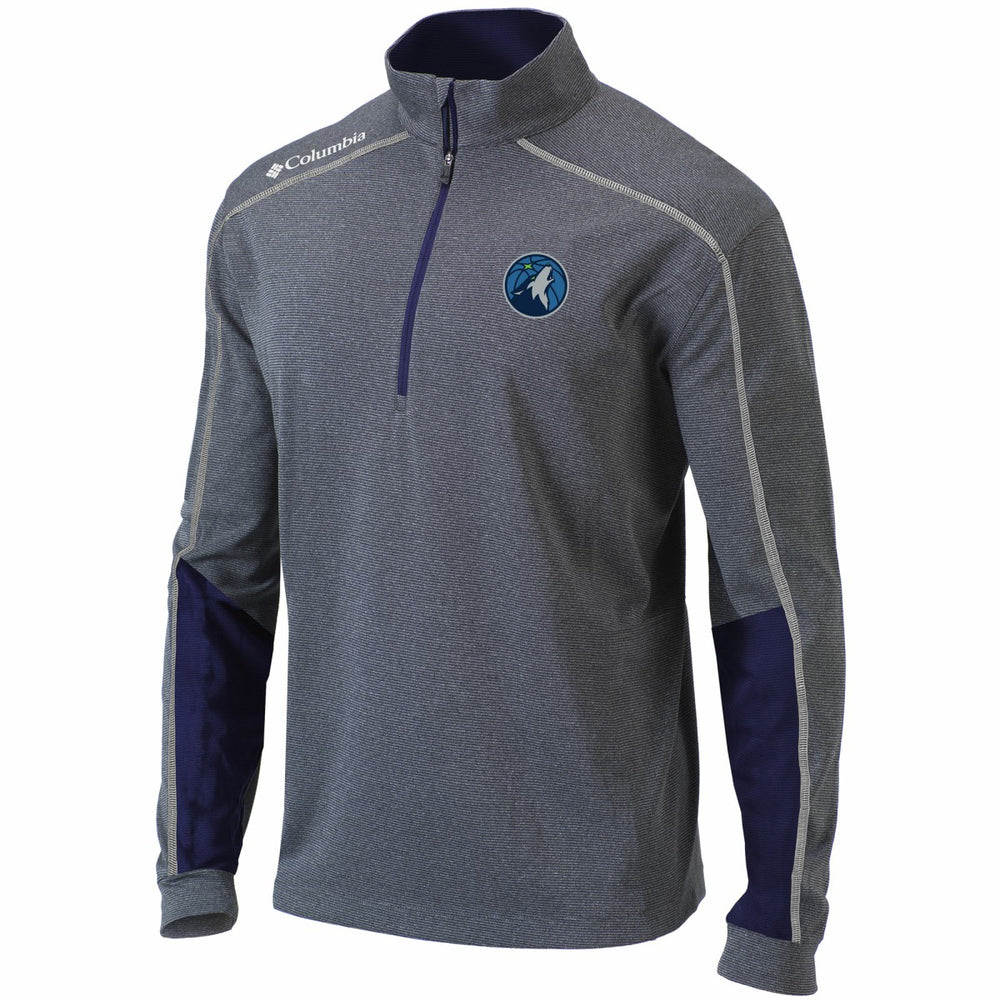 Minnesota Timberwolves Omni-Wick Shotgun 2.0 Quarter-Zip Pullover Top - Heathered Gray/Navy outlet