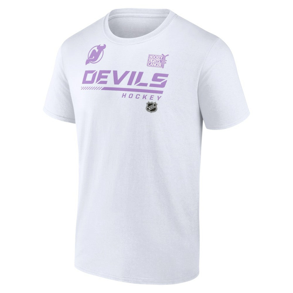 New Jersey Devils NHL Hockey Fights Cancer T-Shirt - White T-shirts