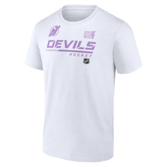New Jersey Devils NHL Hockey Fights Cancer T-Shirt - White T-shirts