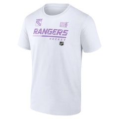 New York Rangers NHL Hockey Fights Cancer T-Shirt - White T-shirts
