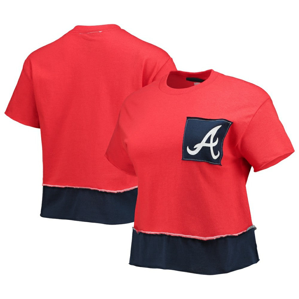Atlanta Braves Refried Apparel Women's Cropped T-Shirt Red
