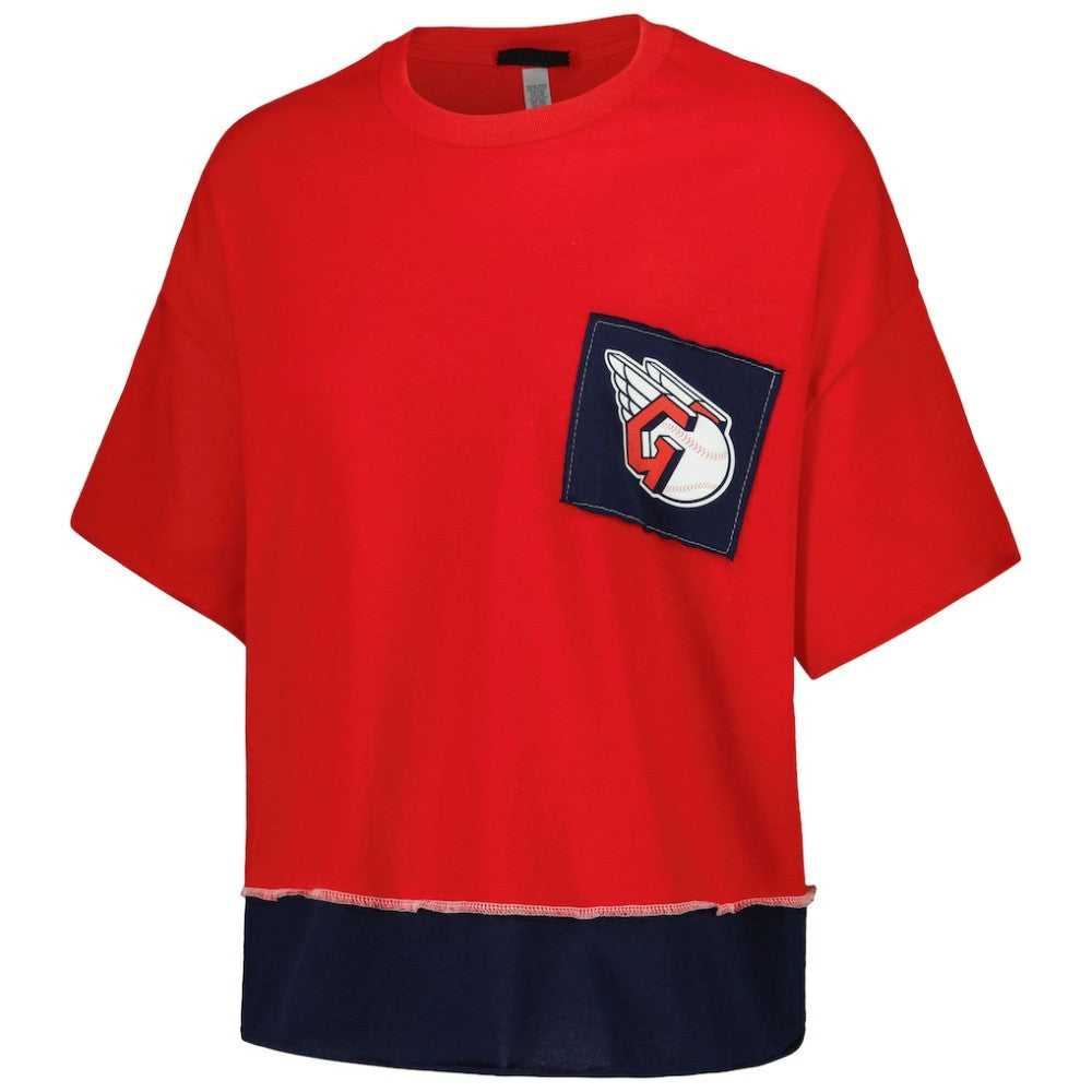 Cleveland Guardians Refried Apparel Women's Cropped T-Shirt Red