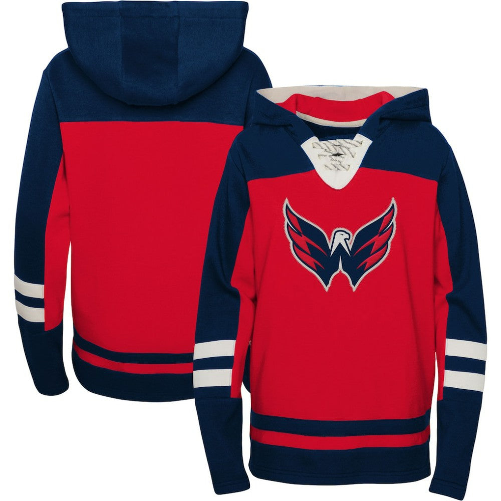 Washington Capitals Youth Ageless Revisited Home Lace-Up Pullover Hoodie - Red Hoodies