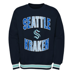 Seattle Kraken Youth Classic Blueliner Pullover Sweatshirt - Deep Sea Blue Sweatshirts
