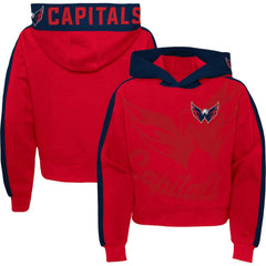 Washington Capitals Girls Youth Record Setter Pullover Hoodie - Red Hoodies