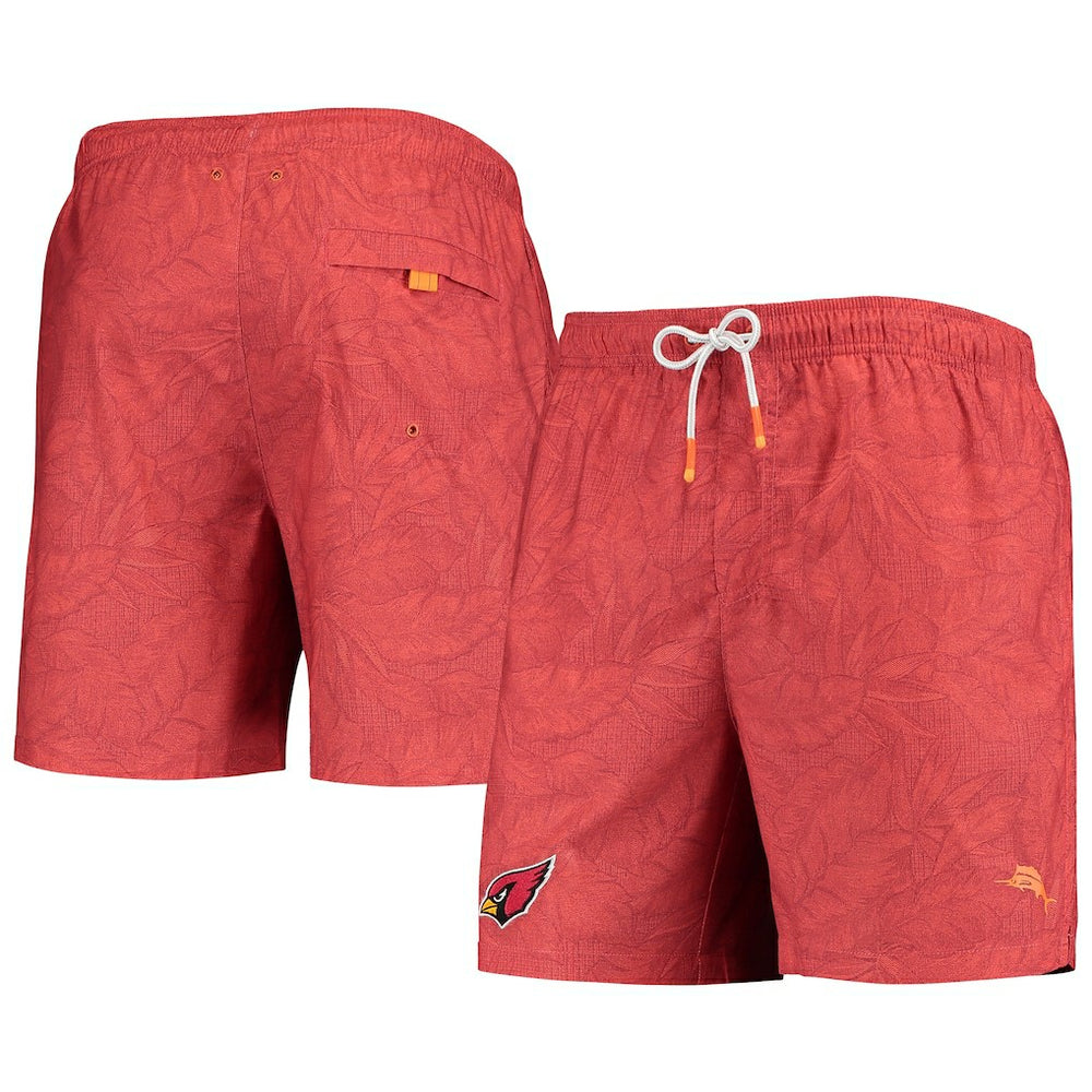 Arizona Cardinals Team Naples Layered Leaves Swim Trunks - Cardinal on sale