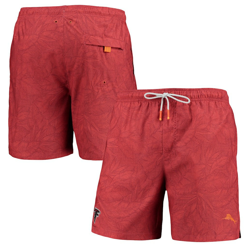 Atlanta Falcons Naples Layered Leaves Swim Trunks - Red on sale