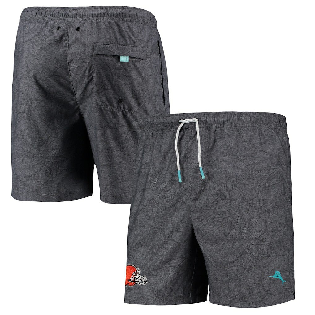 Cleveland Browns Naples Layered Leaves Swim Trunks - Black outlet